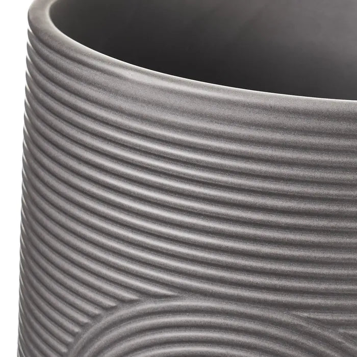 Macetero 2/c stoneware negro-gris 16,50 x 16,50 x 15,50 cm