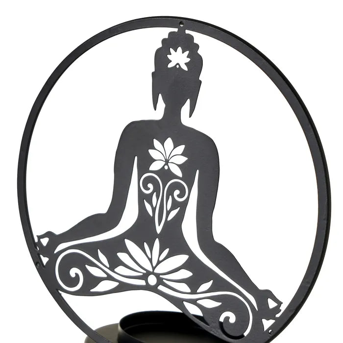 Portavelas 2/m metal negro 18 x 10 x 22 cm