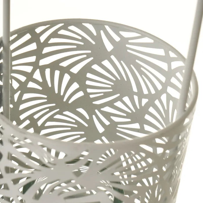 Portavelas 2/m metal negros y blancos 12,20 x 12,20 x 31 cm