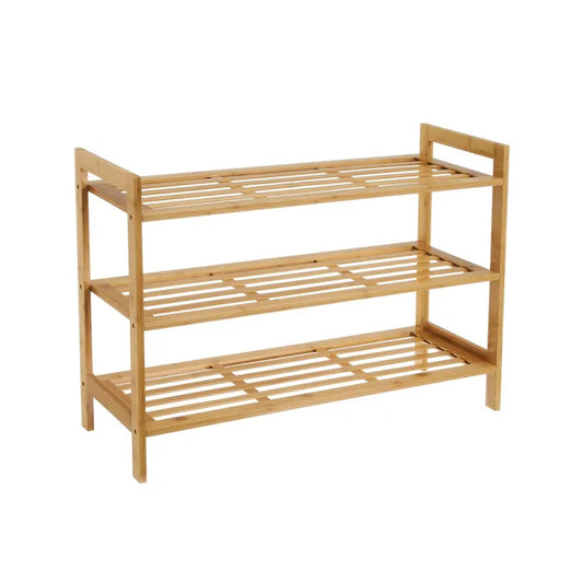 Zapatero 3 baldas bambú 70 x 26 x 50 cm