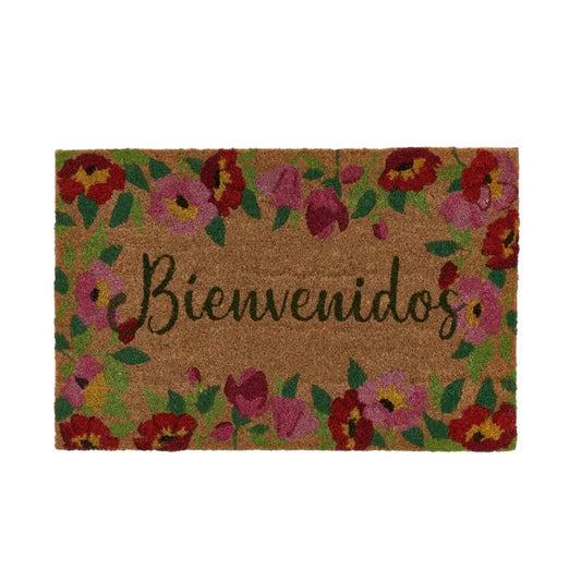 Felpudo flower fibra coco 60 x 40 x 1,50 cm