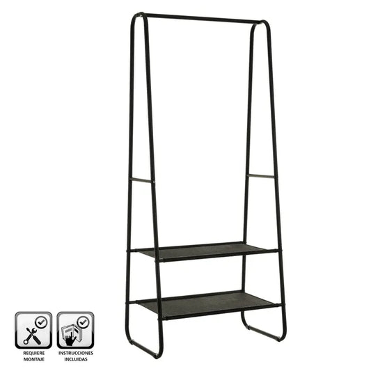 Perchero metal negro 64 x 39,50 x 151 cm