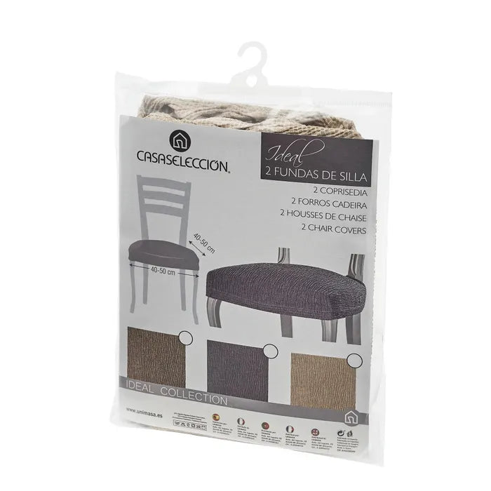 Set/2 fundas silla asiento marrón de 40 a 50 cm