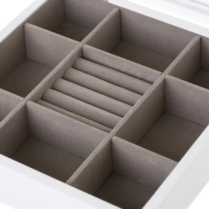 Joyero mdf-cristal blanco 23 x 23 x 7 cm