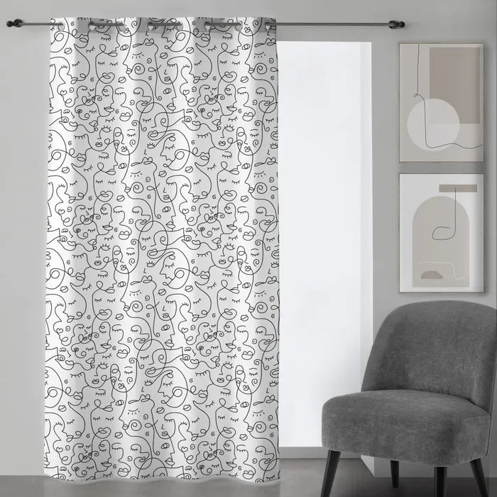 Cortina loneta impreso one line 140 x 260 cm