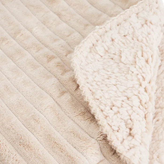 Manta franela-sherpa paris beige