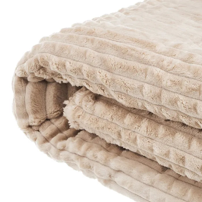 Manta franela-sherpa paris beige