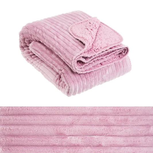 Manta franela-sherpa berlín rosa