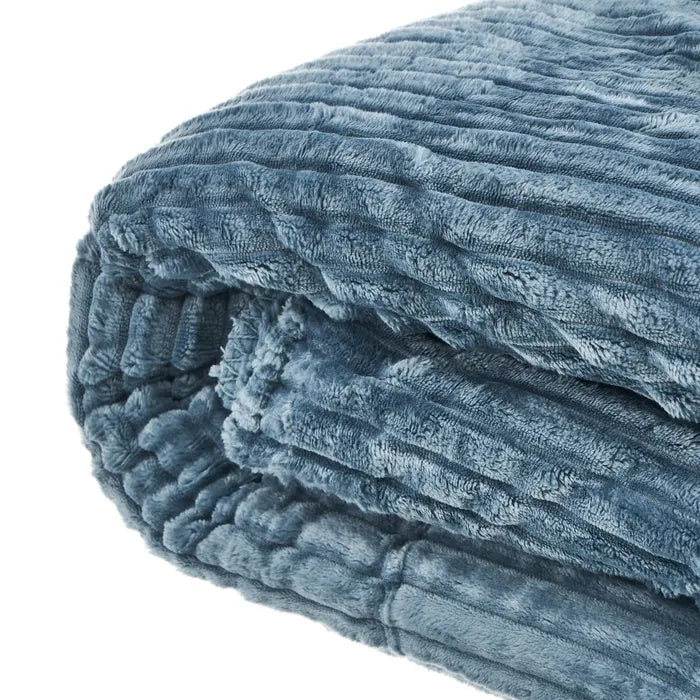 Manta franela-sherpa berlín azul