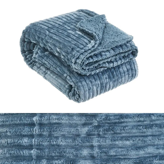 Manta franela-sherpa berlín azul