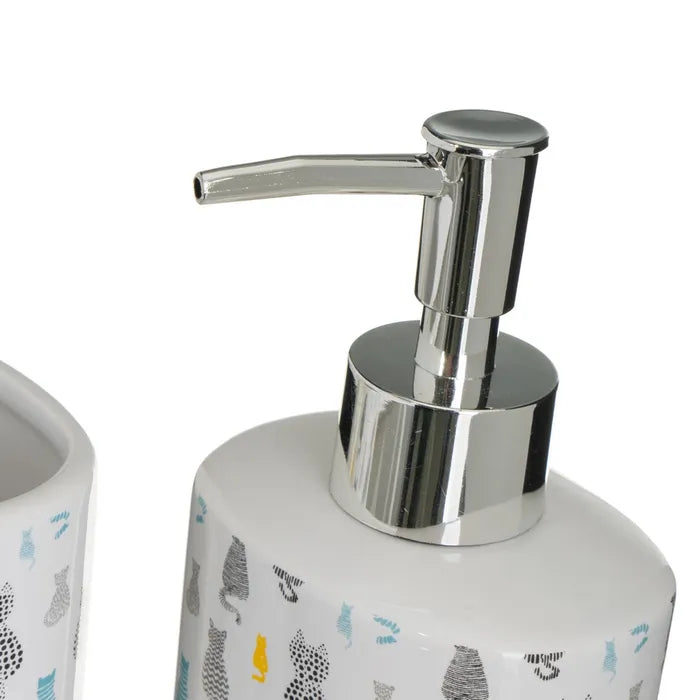 Set baño cats 22 cerámica 8 x 6 x 16 cm