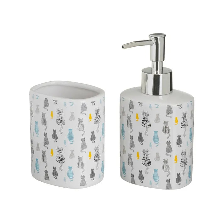 Set baño cats 22 cerámica 8 x 6 x 16 cm