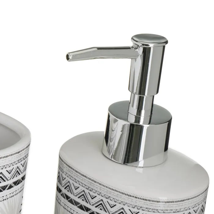 Set baño palms cerámica 8 x 6 x 16 cm