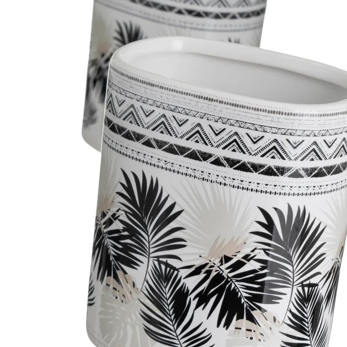 Set baño palms cerámica 8 x 6 x 16 cm