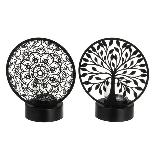 Portavelas 2/m metal negro 18 x 10 x 22 cm