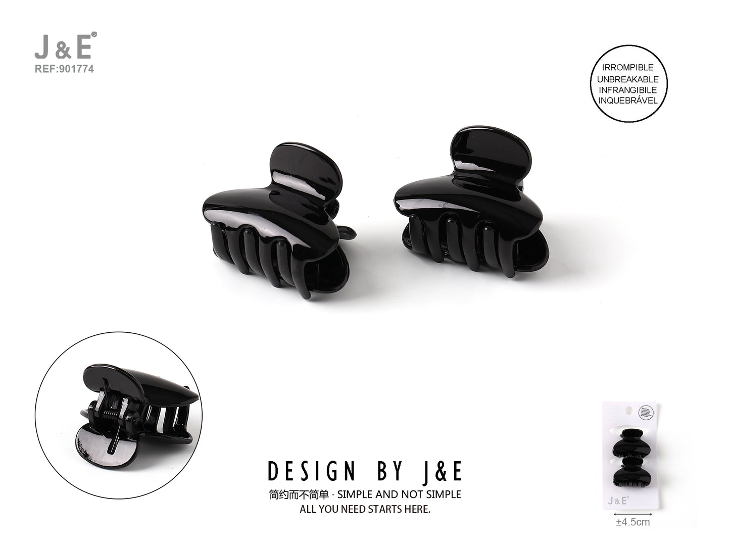 Set de mini pinza acrilica/negro