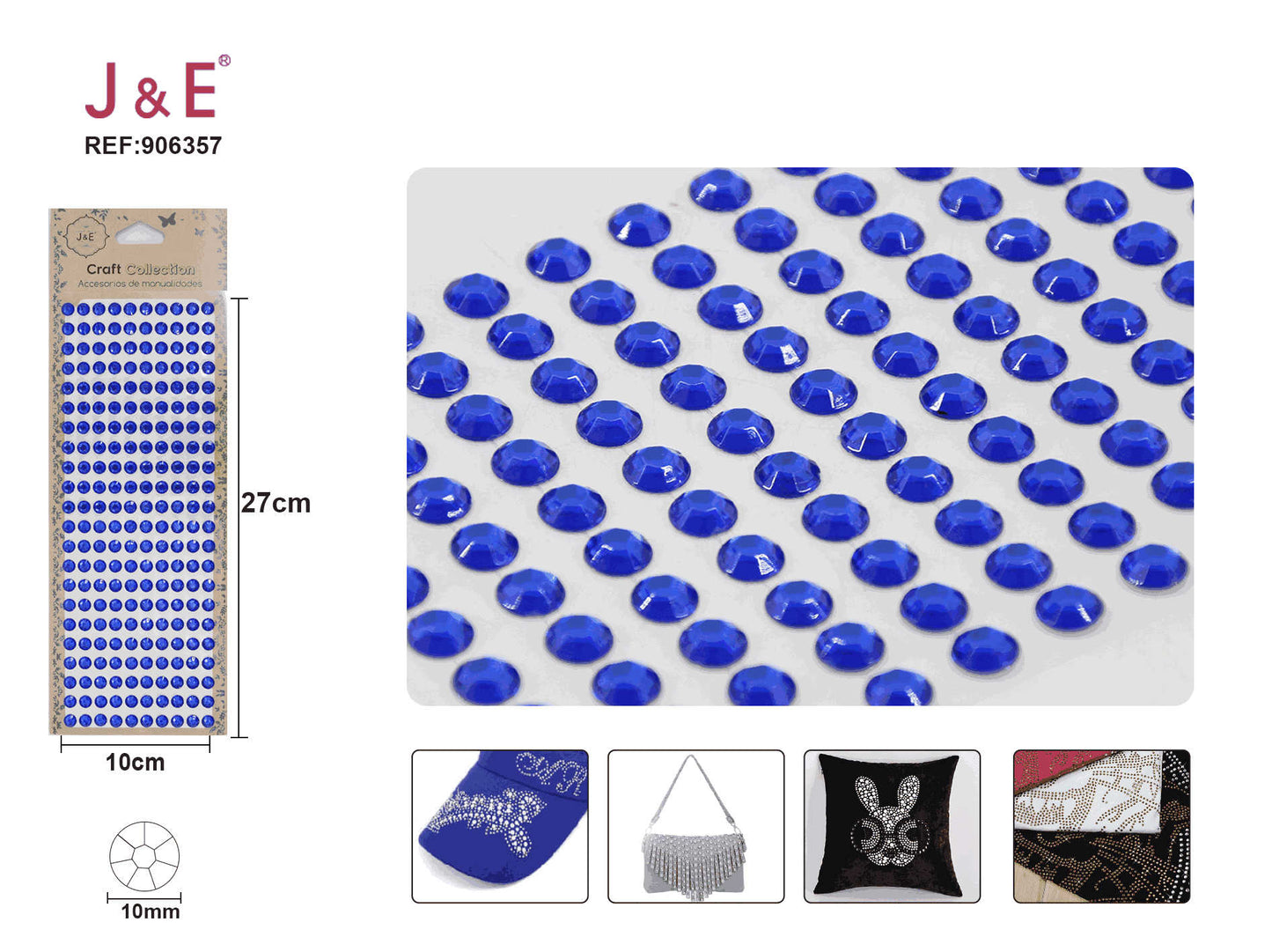 Diamantes de imitación redonda 8 mm azul