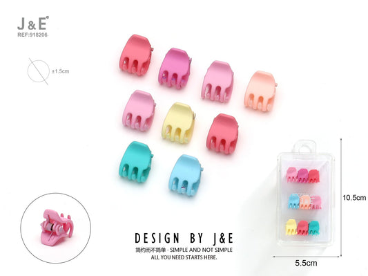 9 pcs mini pinza de pelo/multicolor