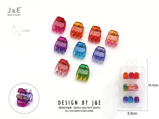 9 pcs mini pinza de pelo/multicolor