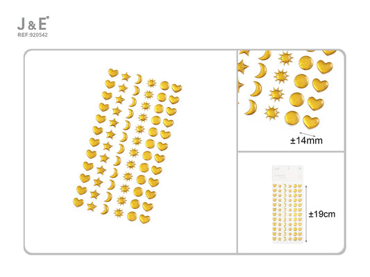 Pegatina dorada de diferentes formas