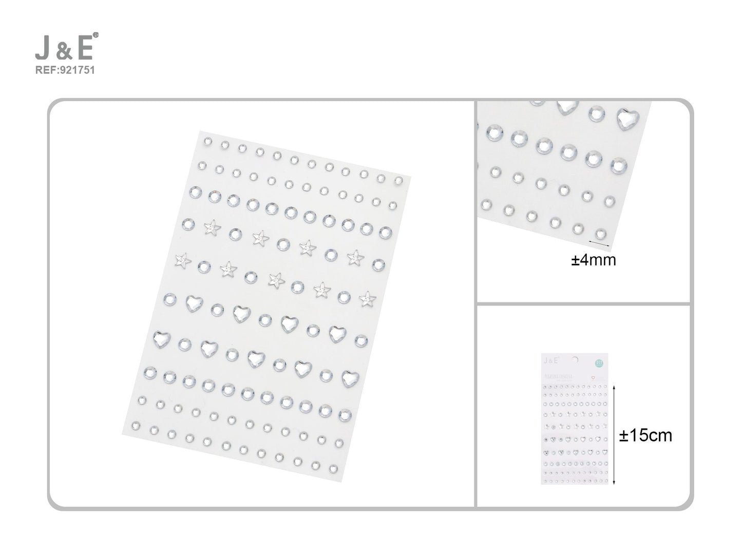 Diamantes imitación forma mixta y transp