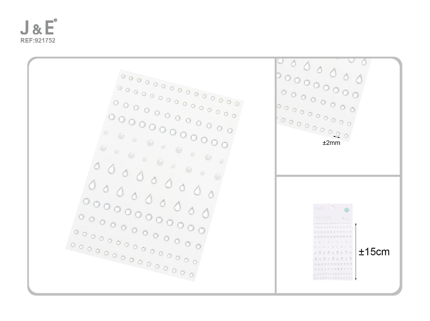Diamantes imitación forma mixta y transp