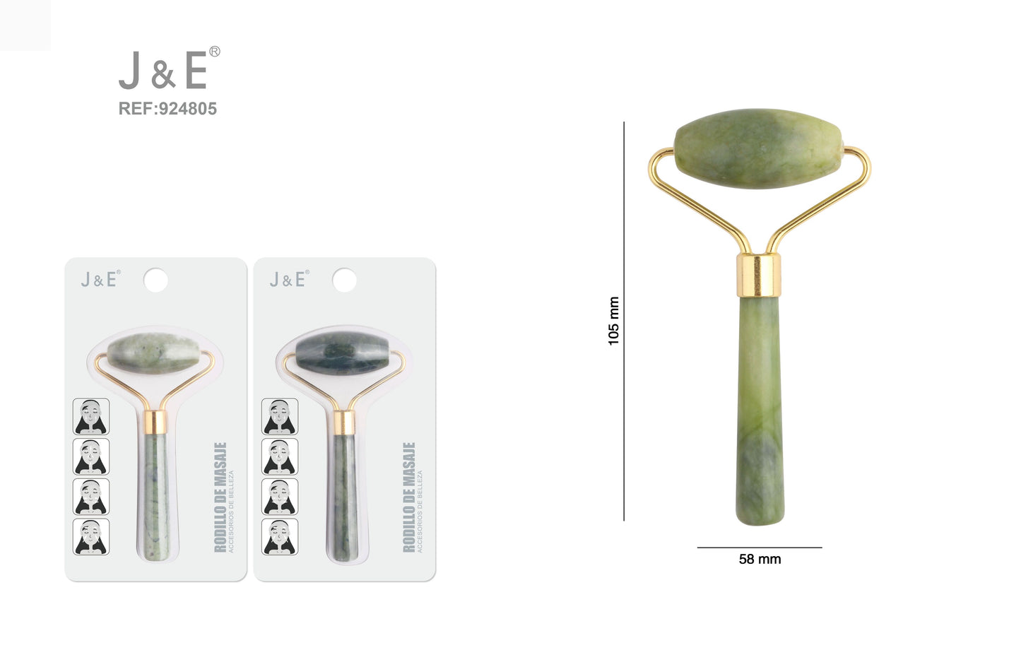 Masajeador de jade con un rodillo