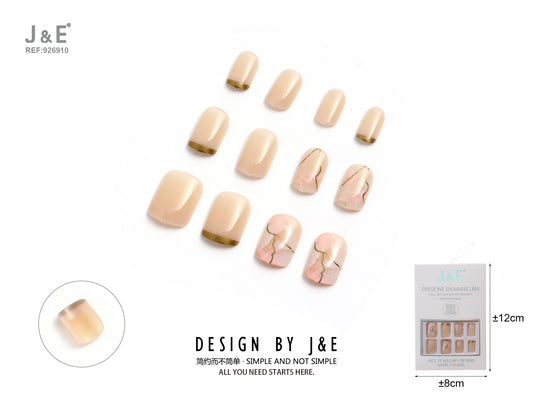 Set de uñas postizas desmontables 12 pcs