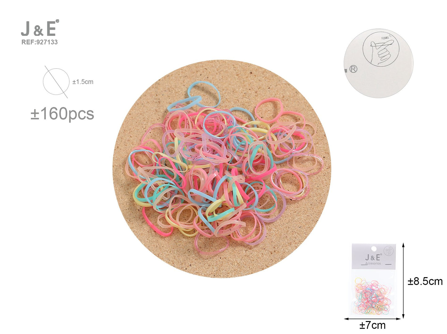 Goma altamente elástica ±160 pcs mixto