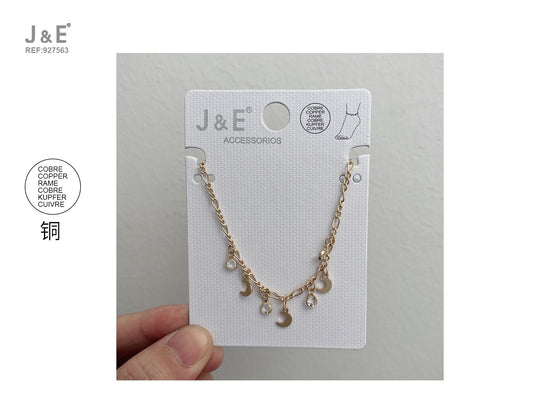 Tobillera dorada colgante luna