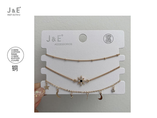 Set pulseras color dorada