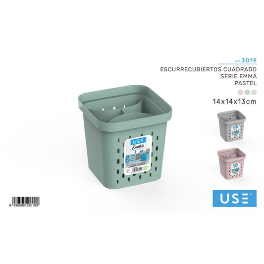 Escurrecubiertos cuadrado emma pastel