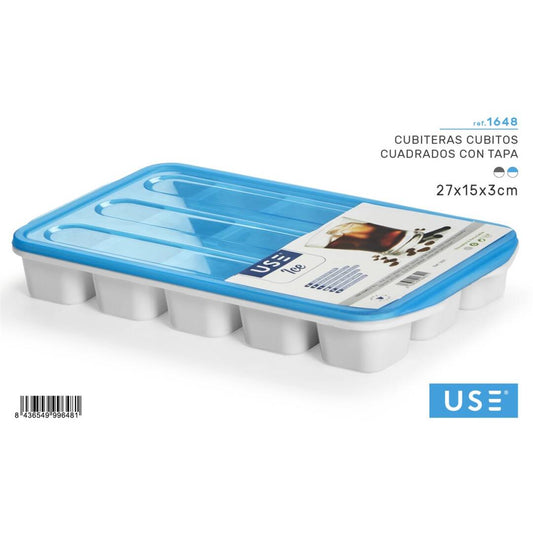 Cubitera cubitos cuadrado con tapa