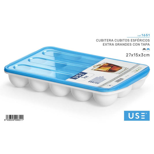 Cubitera cubitos esfericos extra grande con tapa