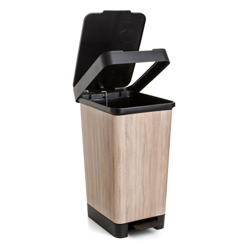 Cubo pedal 25l smart deco wood