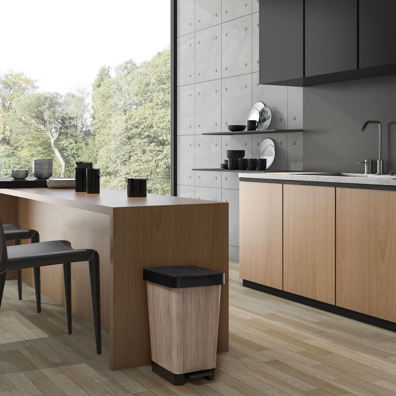 Cubo pedal 25l smart deco wood