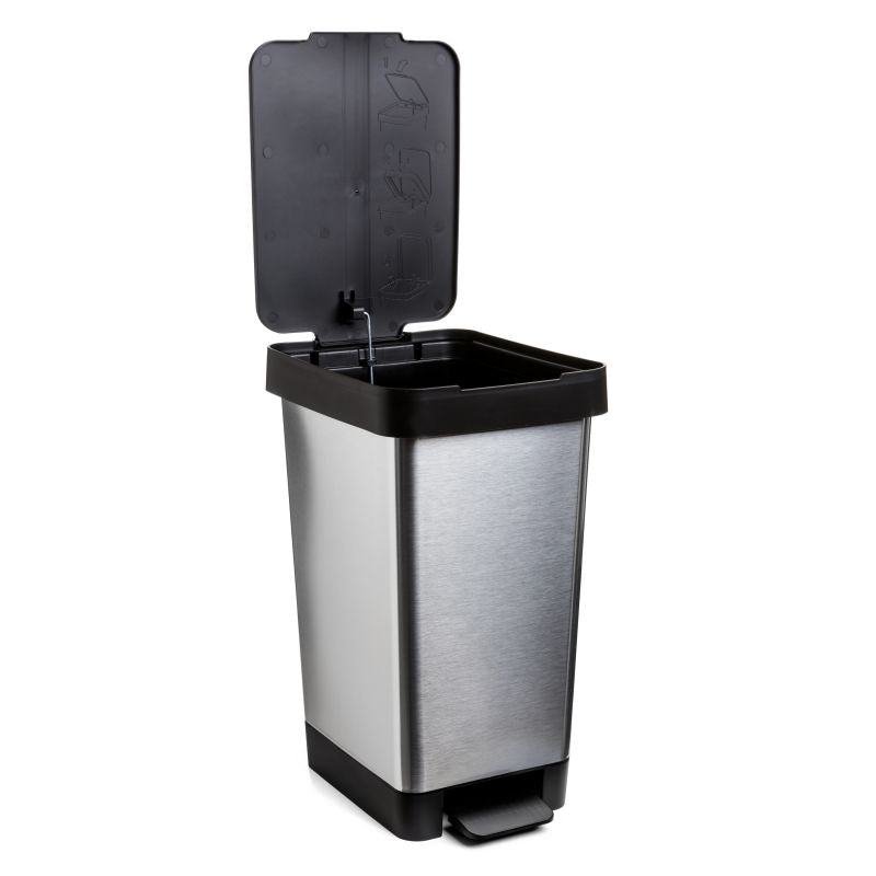Cubo pedal 25l smart steel gris