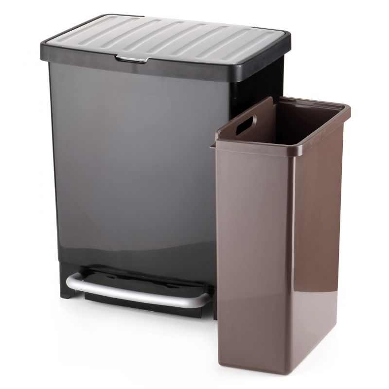 Cubo reciclaje 17 l.+ 8 l. Negro