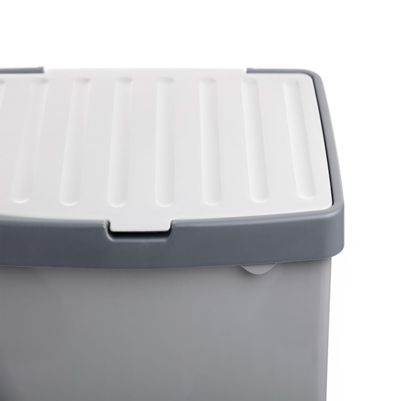 Cubo reciclaje 25l c/separador gris