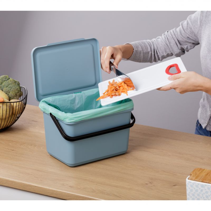 Cubo orgánico 6l smart sin soporte blue mist