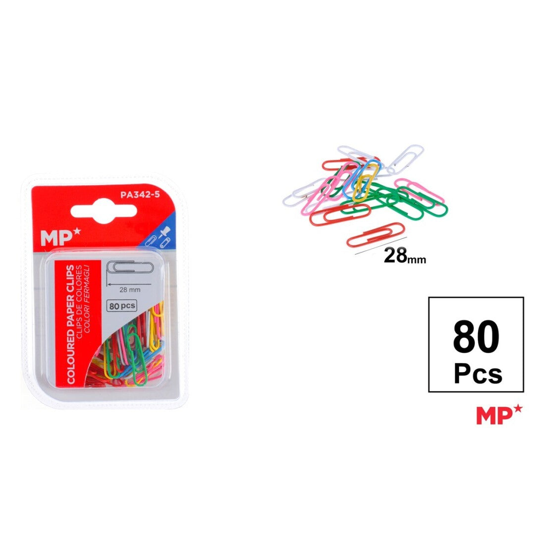 Clips de colores 28mm 80 uds