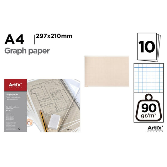 Papel milimetrado a4 10hojas