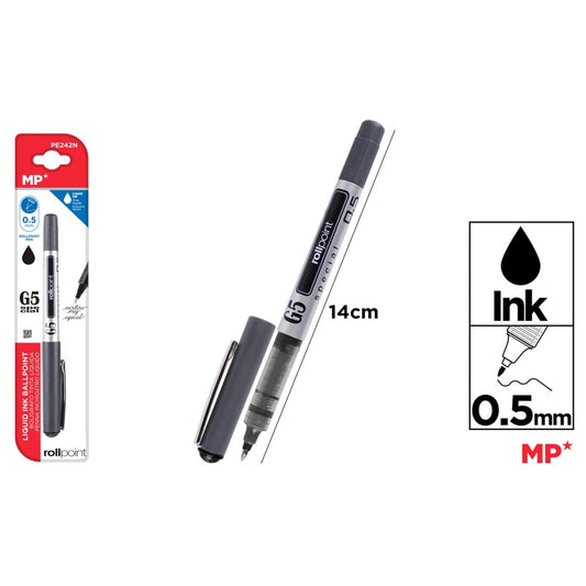 Boligrafo g5 tinta liquida punta ball negro