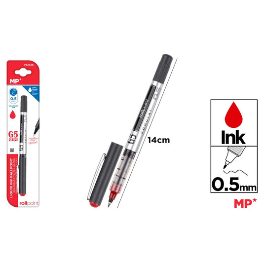 Boligrafo g5 tinta liquida punta ball rojo