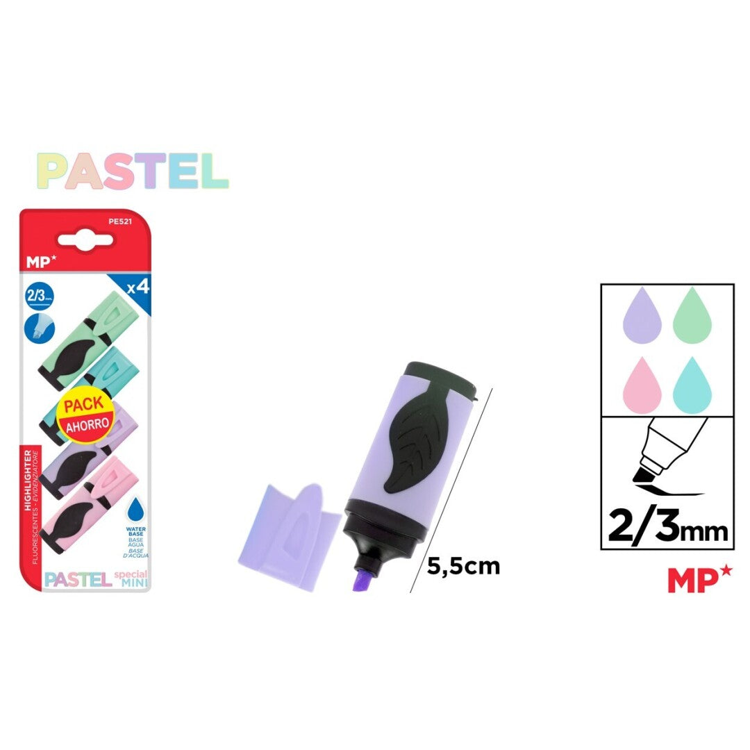 Marcador pastel mini 4uds pack ahorro