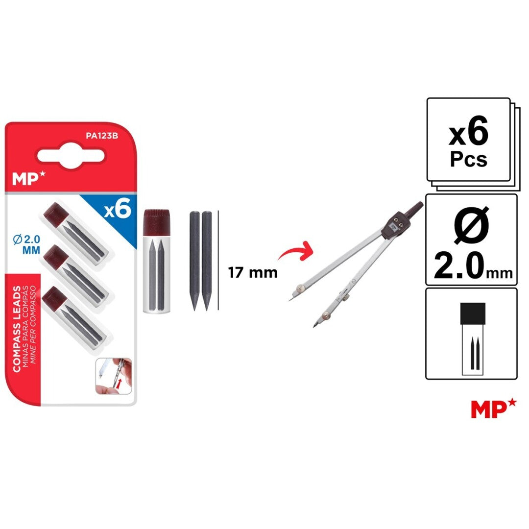 Minas para compas 17mm blister