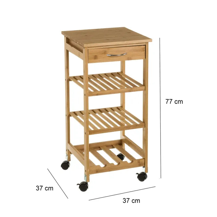 Carro cocina bambú 37 x 37 x 77 cm