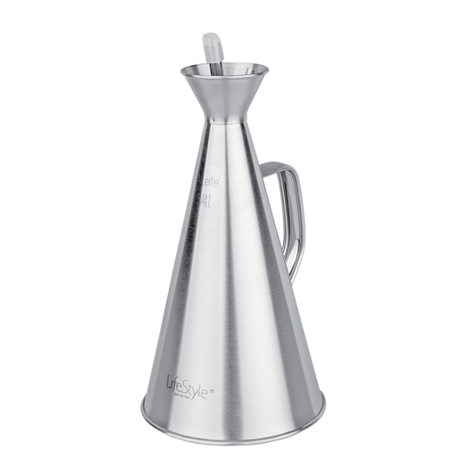 Aceitera inox 500 ml. Vertedor en tapón