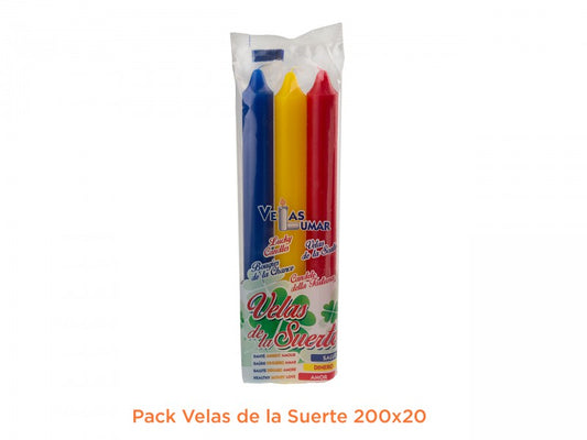 Pack velas de la suerte 20x2 cm