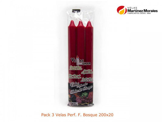 Pack 3 velas perfumadas frutas del bosque 20x2 cm